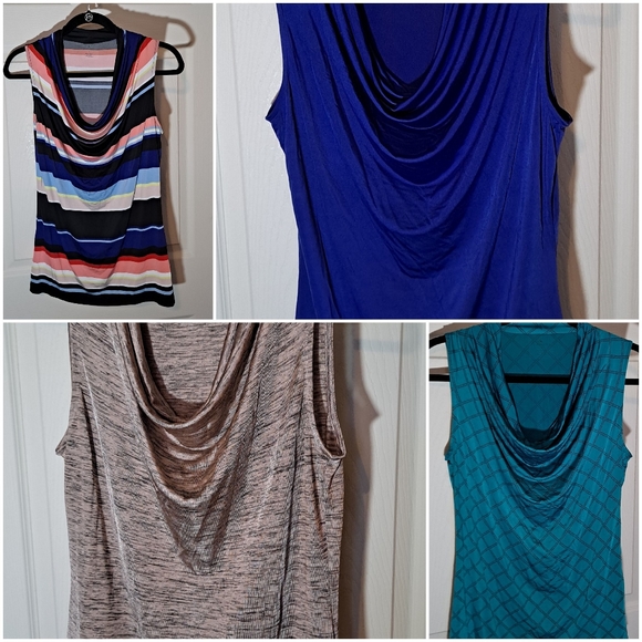 Worthington Tops - LOT OF 4 Worthington Sleeveless Tops with Draped Neckline Size Medium